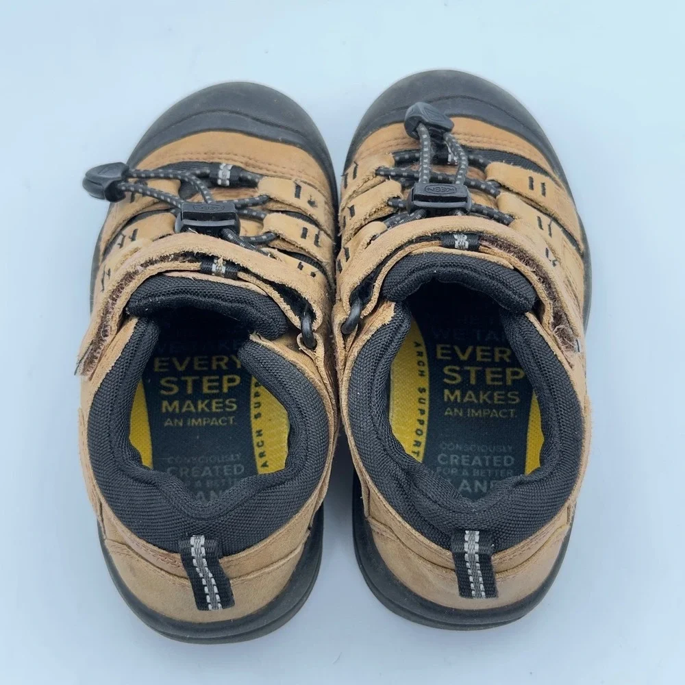Keen Newport H2 Kids Tan Black Leather Hybrid Hiking Sandals Shoes US 11